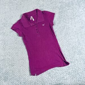 vintage y2k purple cap sleeve collared babydoll polo coquette color story s